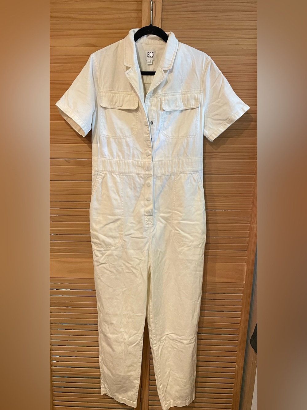 Urban Outfitters BDG off-White Short-Sleeve Utility Jumpsuit